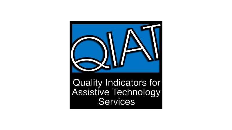 Logo of QIAT group reads Quality Indicators for Assistive Technology Services