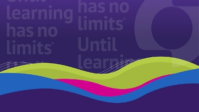 CAST logo and tagline (Until learning has no limits™) behind soothing waves of color