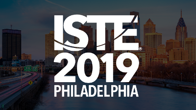 ISTE 2019 logo over the Philadelphia skyline