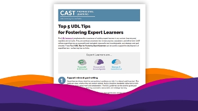 Screenshot of the UDL Tips for Fostering Expert Learners PDF