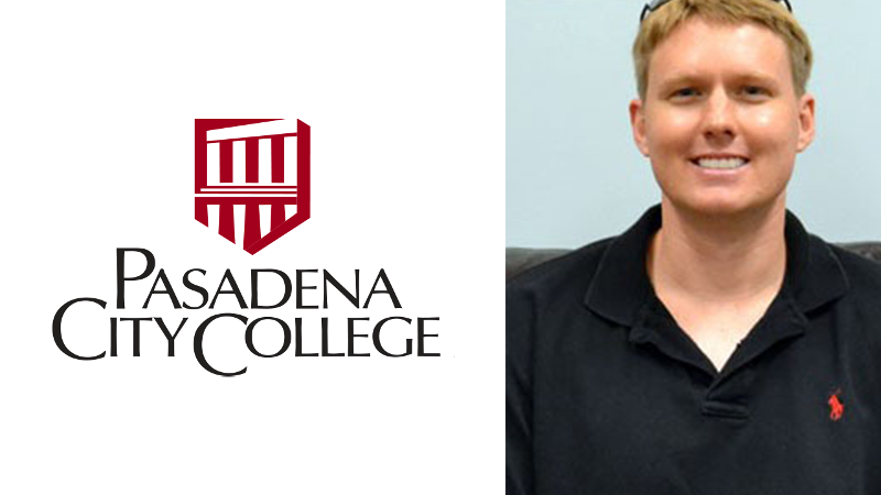 Photo of Jared Ashcroft and the Pasadena City College logo