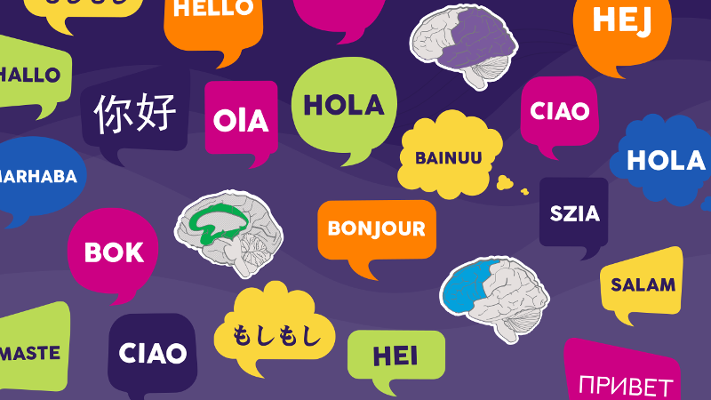 An image of many speech bubbles depicting how to say 'Hello' in different languages.