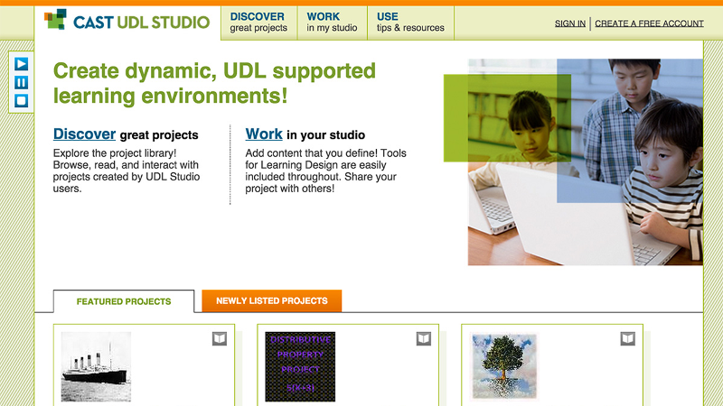 Screenshot of the CAST UDL Studio home page