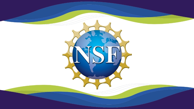 National Science Foundation (NSF) logo with CAST waves in the background