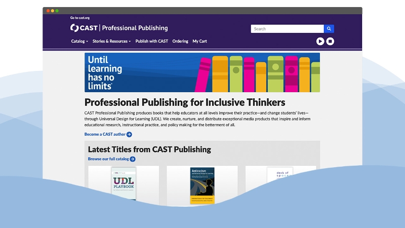 Screenshot of the new CAST Professional Publishing website