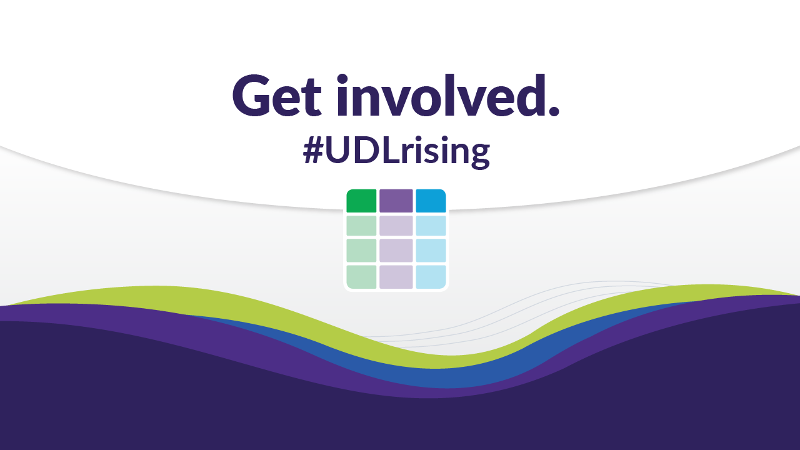 Get involved. #UDLrising | UDL Guidelines icon