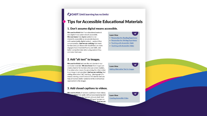 Screenshot of the Tips for Accessible Educational Materials download