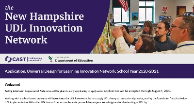 Screenshot of the 2020-2021 NH UDL Innovation Network application