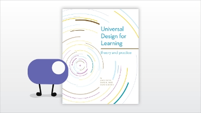 Universal Design for Learning: Theory and Practice book cover and Cluey, the Clusive character