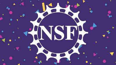 NSF logo surrounded by confetti