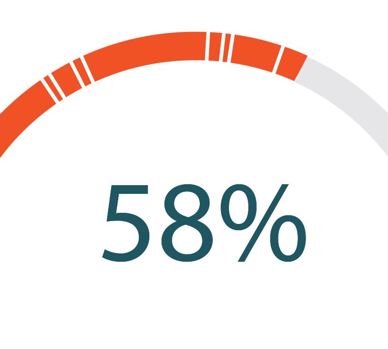 Meter representing 58% of our goal