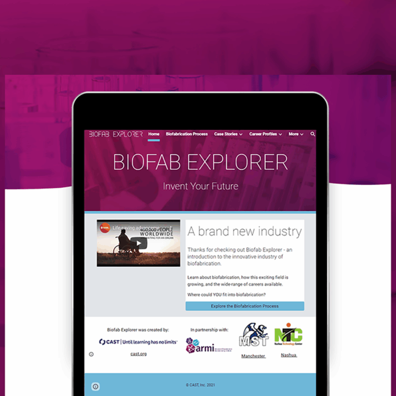 Screenshot of the biofab explorer tool