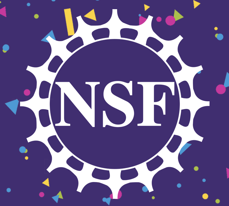 NSF logo surrounded by confetti
