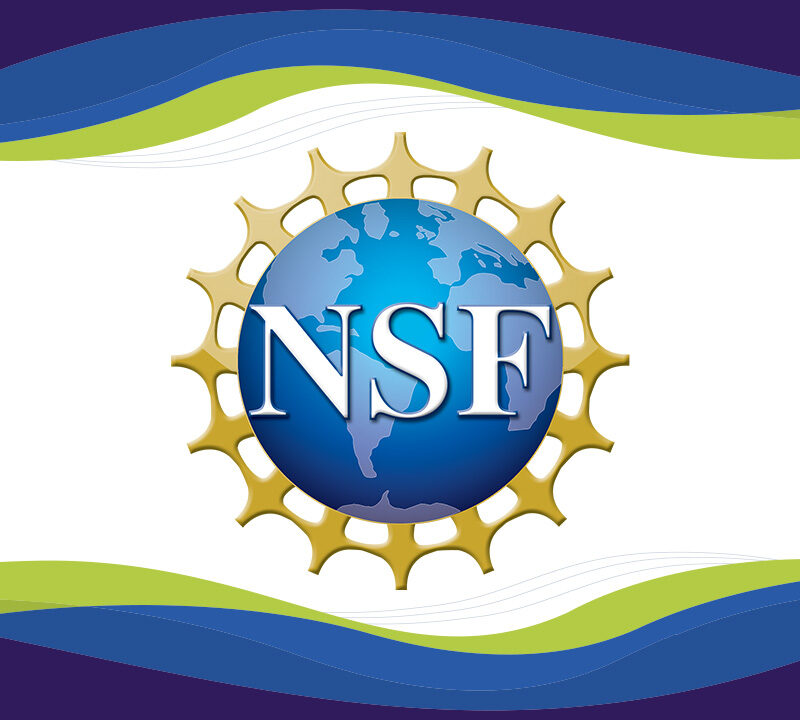 National Science Foundation (NSF) logo with CAST waves in the background