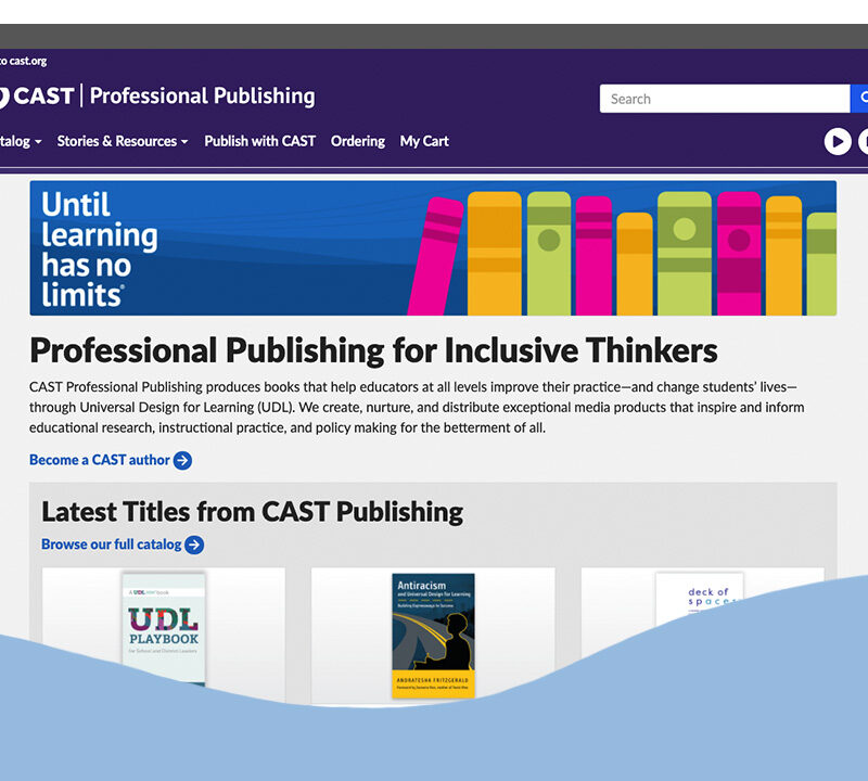 Screenshot of the new CAST Professional Publishing website