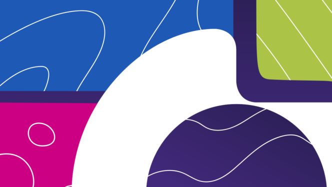 Abstract interlocking shapes along with CAST's logo/mark