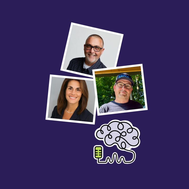 headshots of podcast guests Mike Marotta, Donna Volpe, and Ryan Kenny